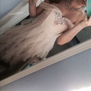 Off the shoulder light sparkly dress